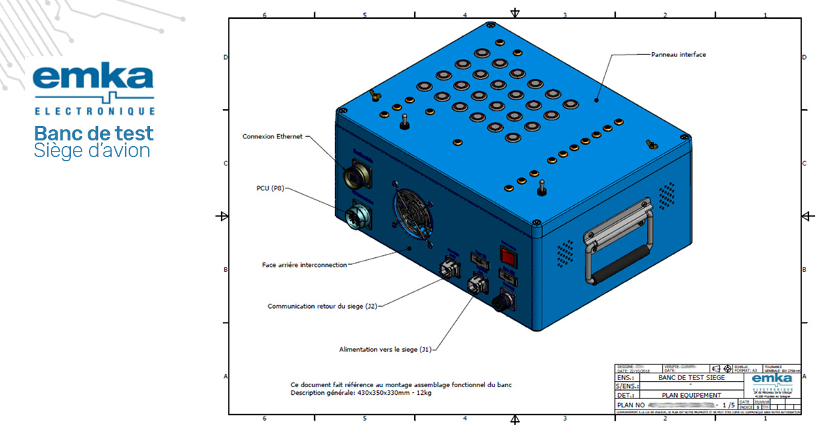 Emka réalise un banc de test pour les sièges d’avion